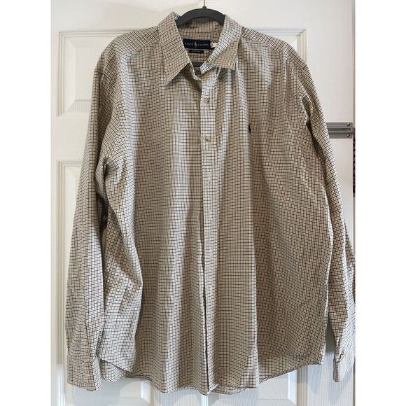 Ralph Lauren Shirt Mens XXL Yellow Purple Plaid  Long Sleeve Button Down Cotton - Picture 1 of 6